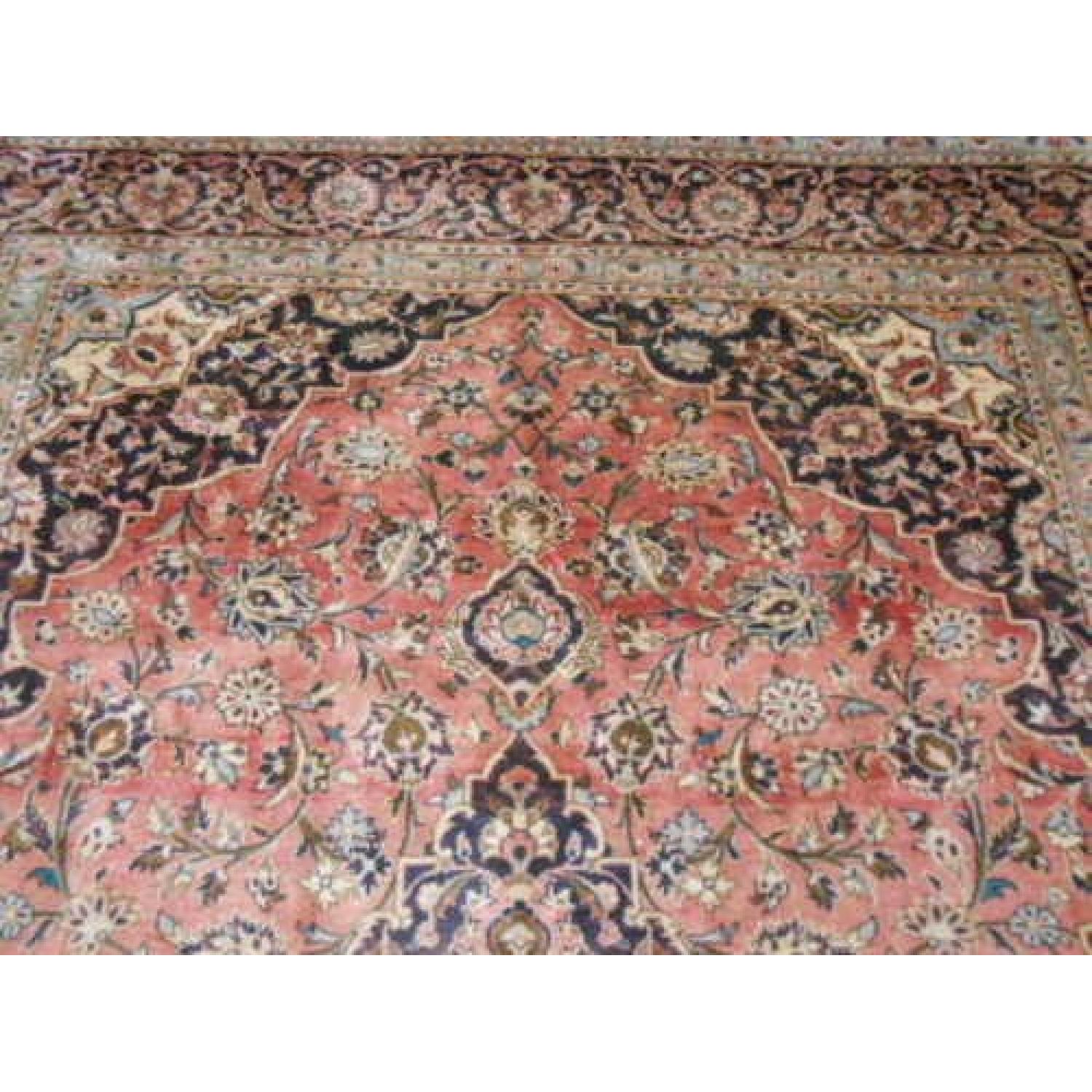 Vintage Sun Faded Persian Kashan Rug - image-6