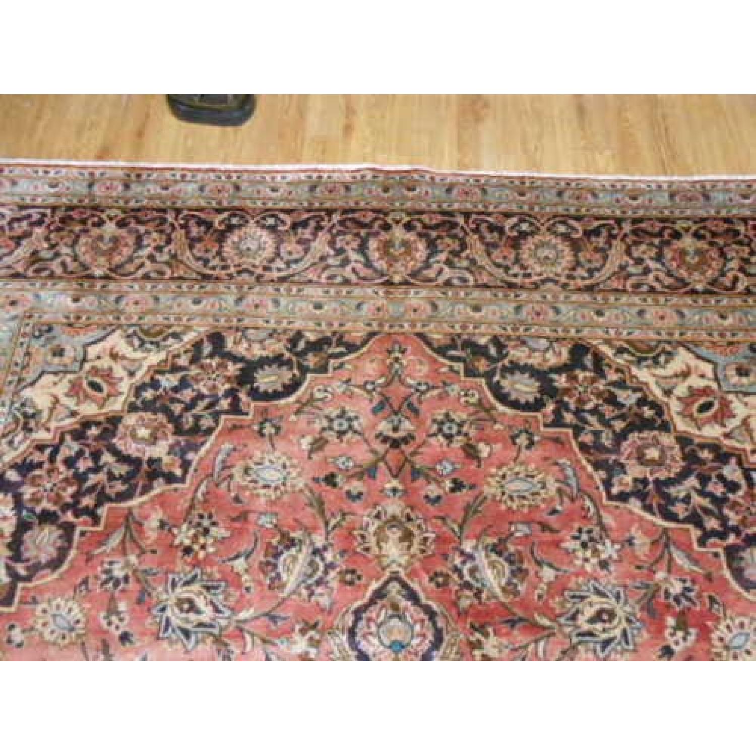 Vintage Sun Faded Persian Kashan Rug - image-7