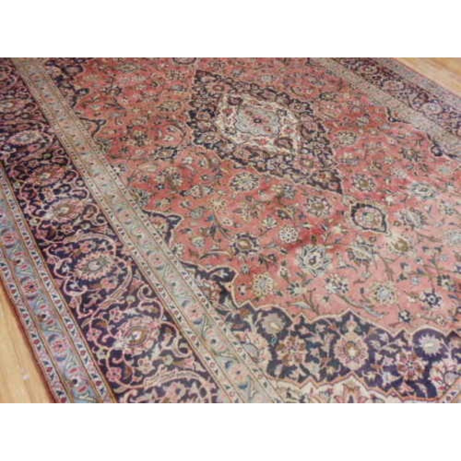Vintage Sun Faded Persian Kashan Rug - image-9