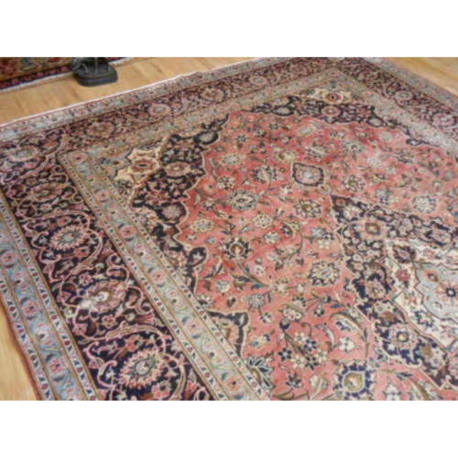 Vintage Sun Faded Persian Kashan Rug - image-10