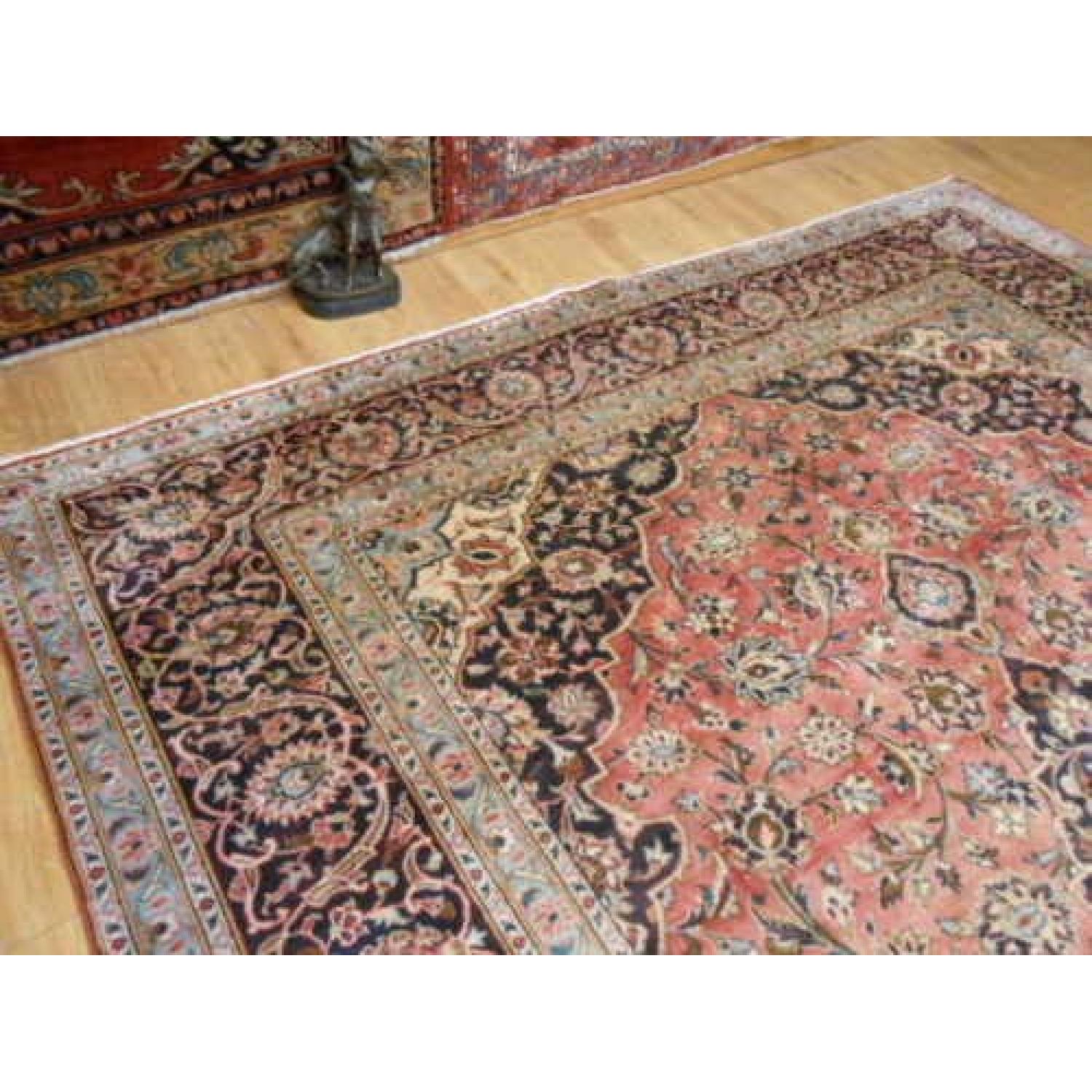 Vintage Sun Faded Persian Kashan Rug - image-11