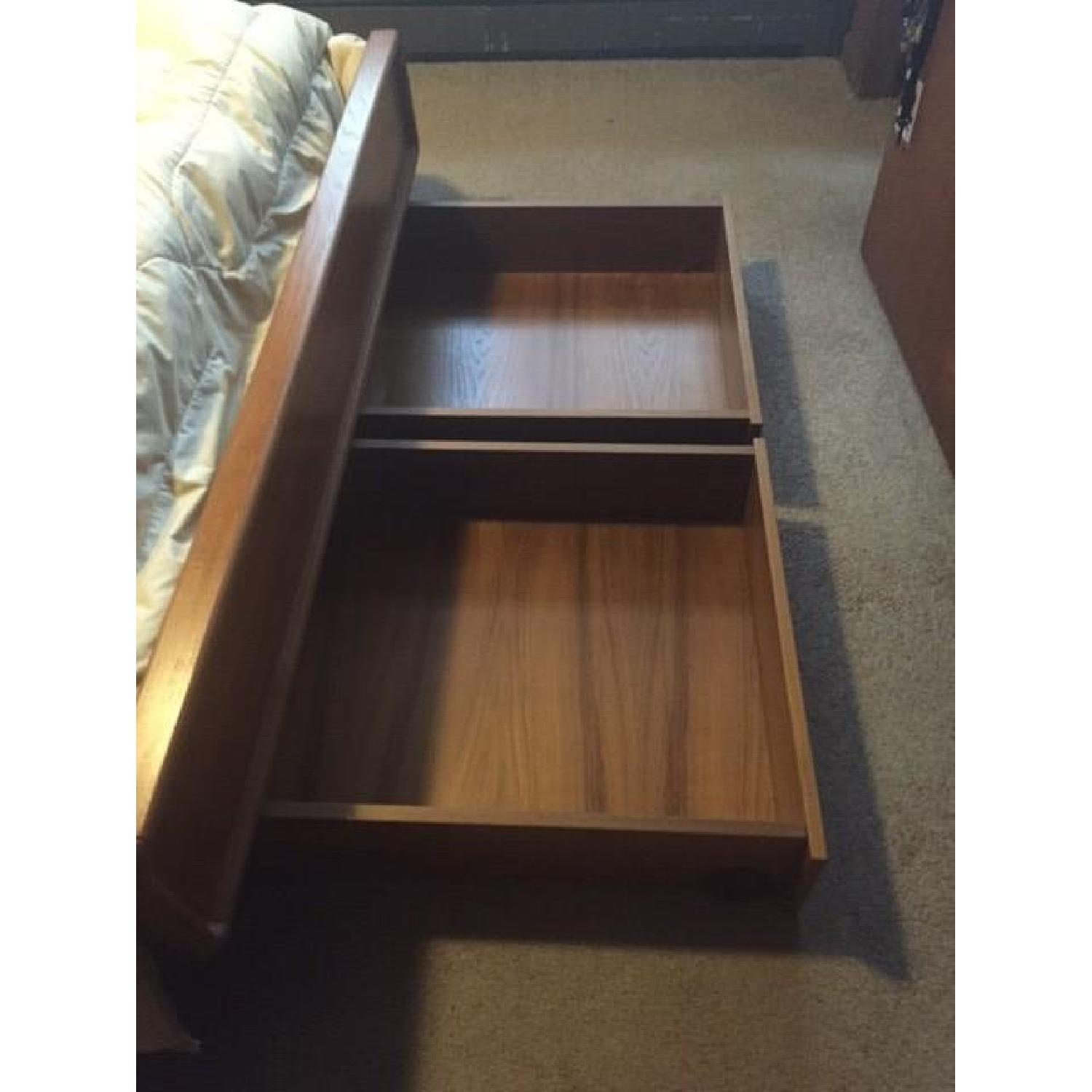 Scandinavian Teak Platform Queen Bed w/ Storage Drawers - image-5