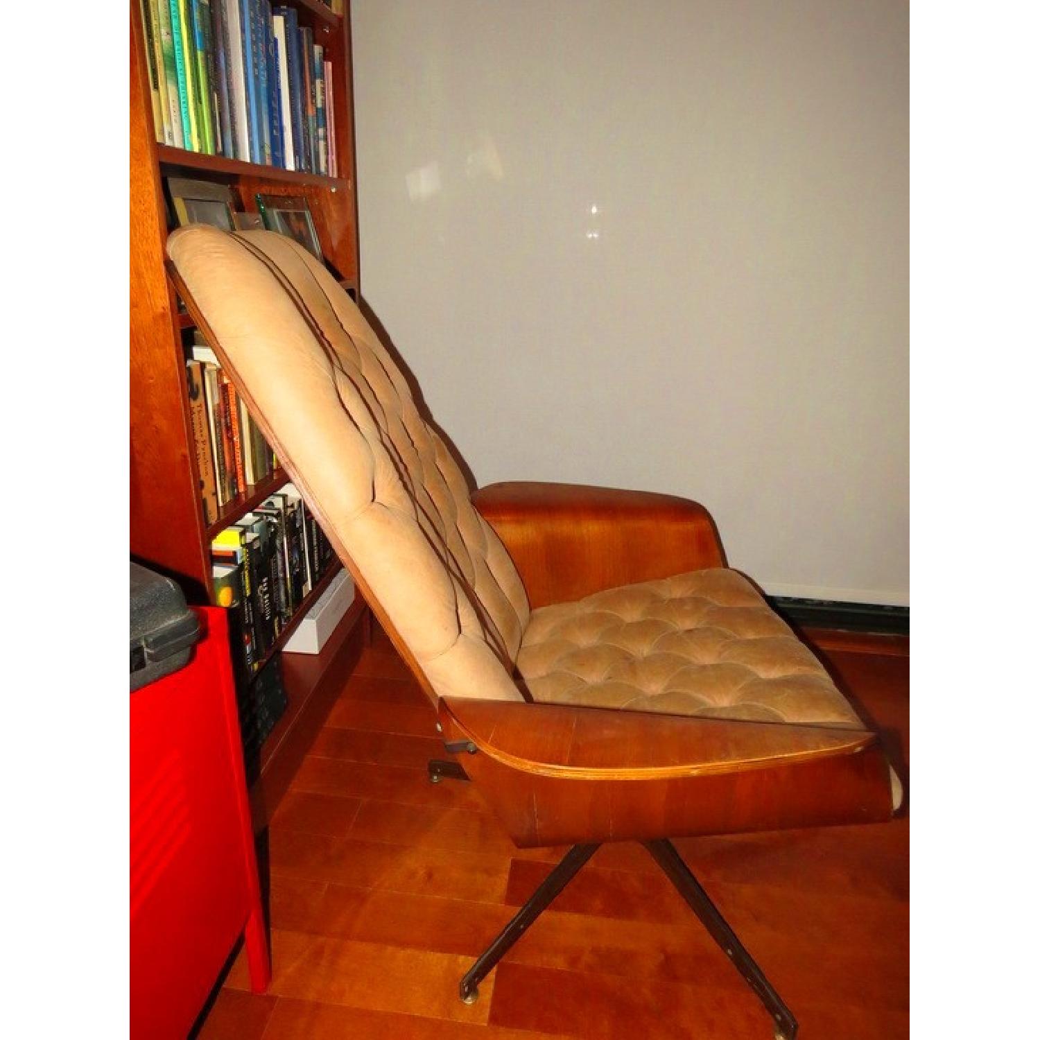 Vintage Mid Century Modern Recliner & Ottoman - image-3