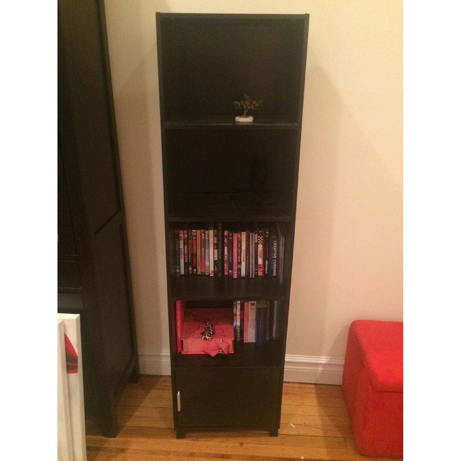 Rainbow 5-Shelf Black Bookcase w/ Door - image-4