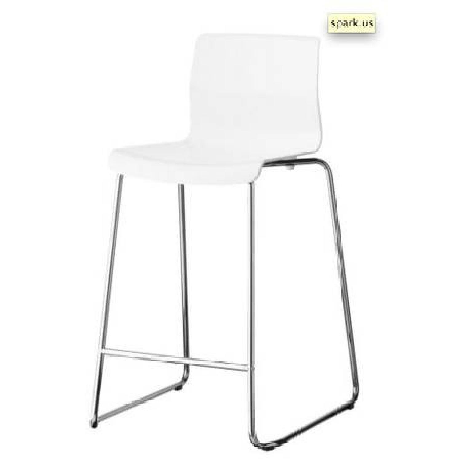 Ikea Industrial Dark Wood High Table w/ 2 Bar Stools - image-6