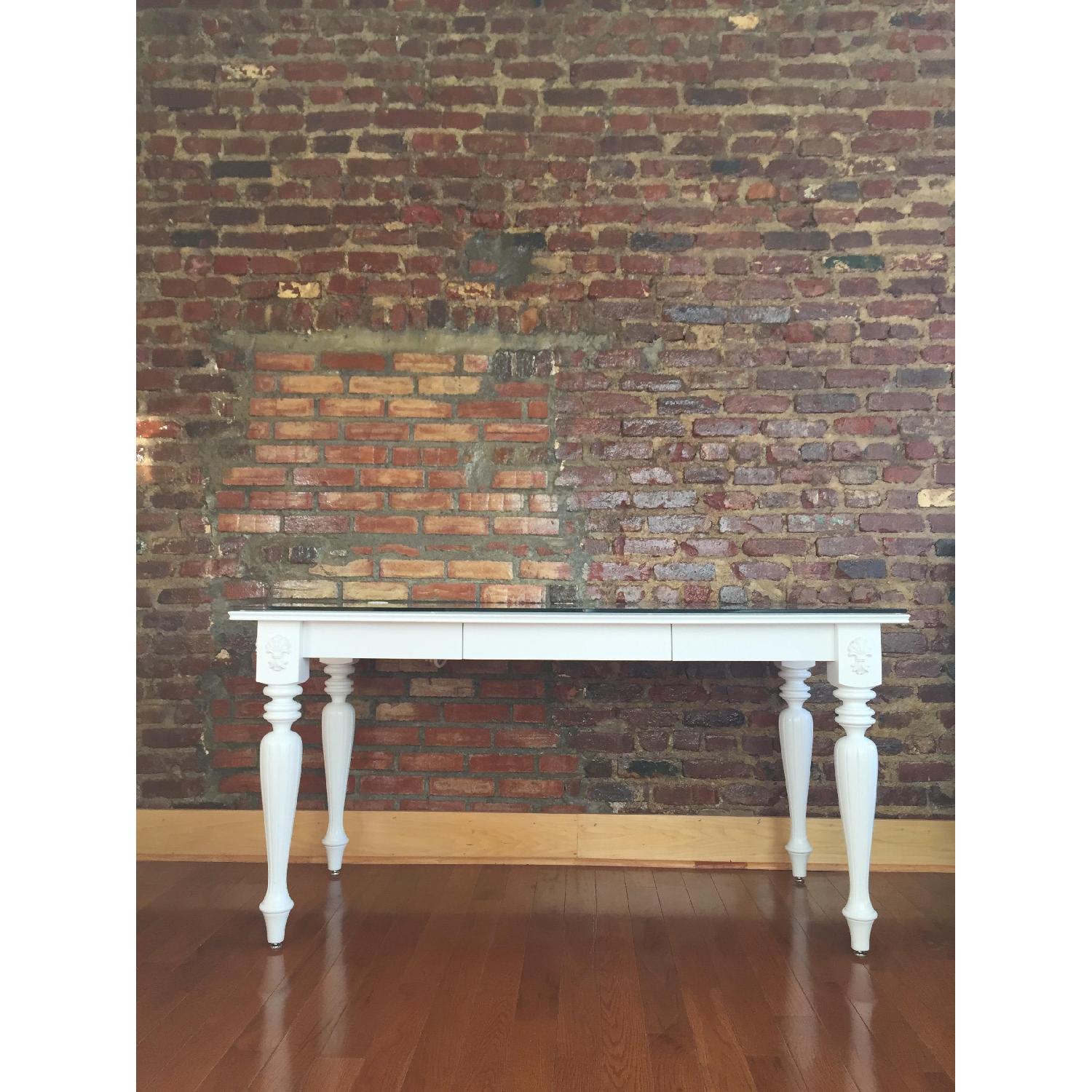 Custom Made Glass Top Desk/Dining Table - image-1