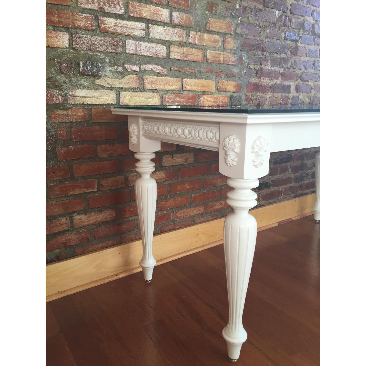 Custom Made Glass Top Desk/Dining Table - image-2