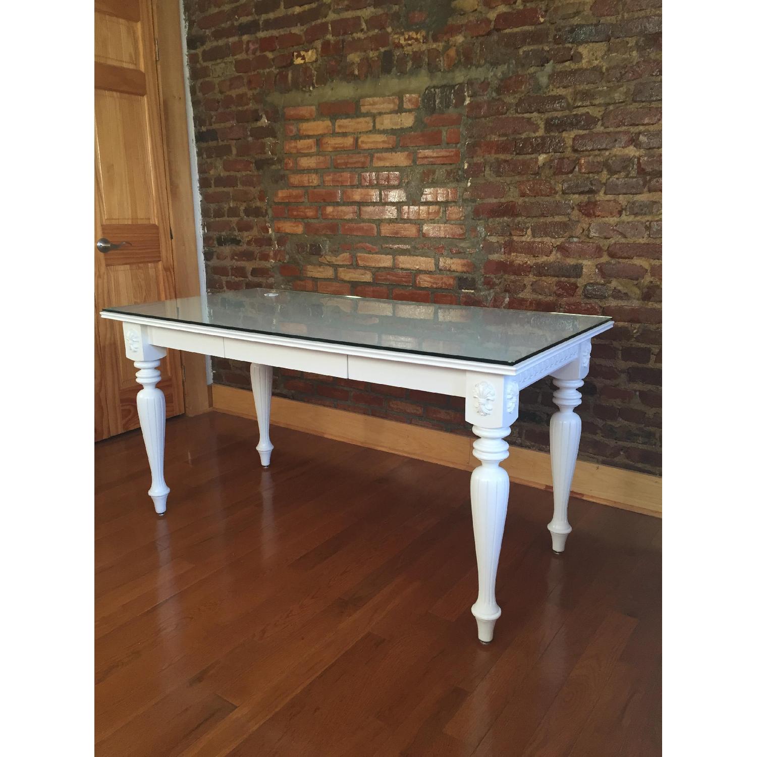 Custom Made Glass Top Desk/Dining Table - image-5