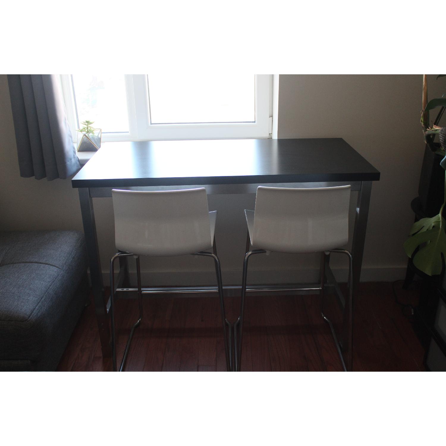 Ikea White Acrylic & Steel Bar Stools - Pair - image-3