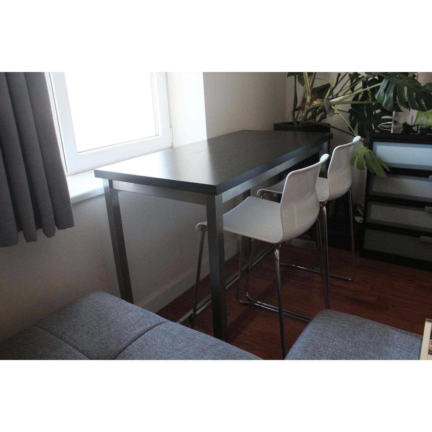 Ikea White Acrylic & Steel Bar Stools - Pair - image-5