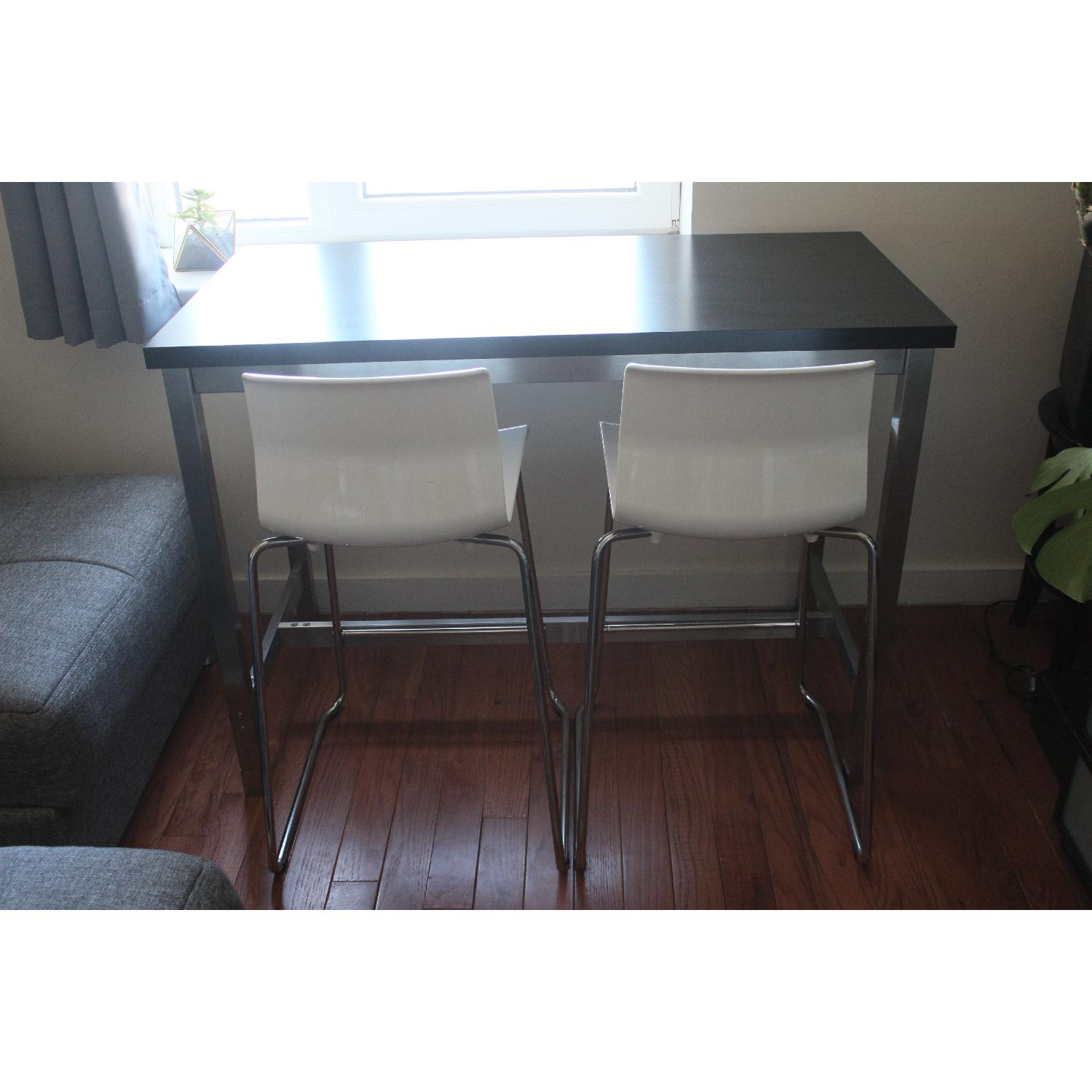 Ikea White Acrylic & Steel Bar Stools - Pair - image-7