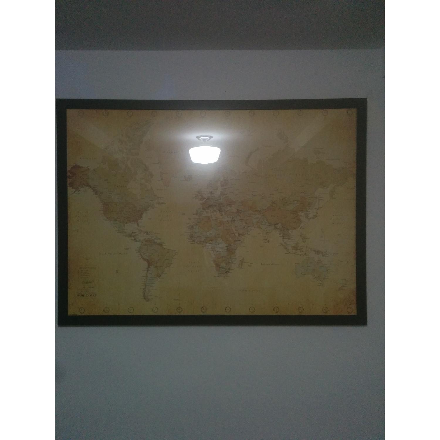 Framed World Map Vintage Style - image-1