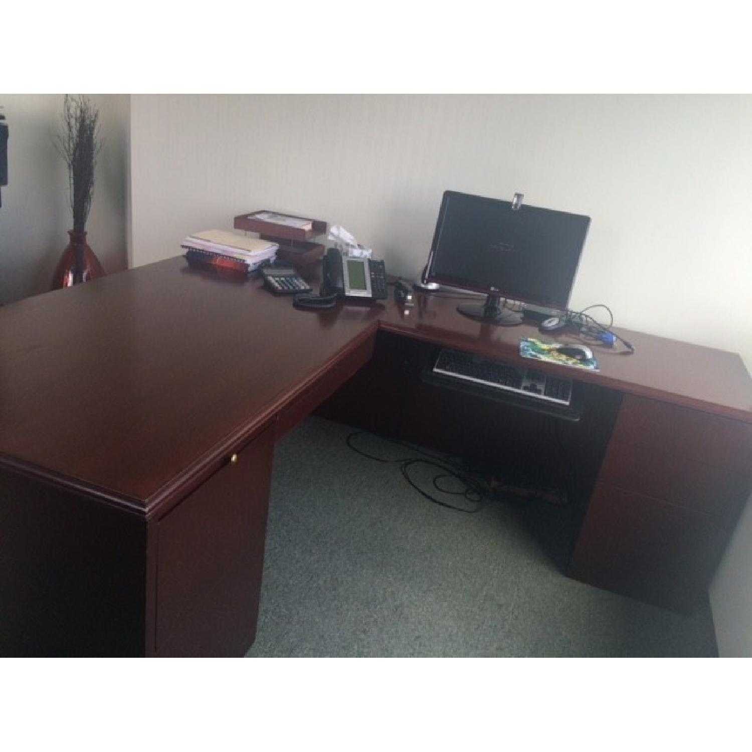 Mahogany Wood Office Desk - image-3