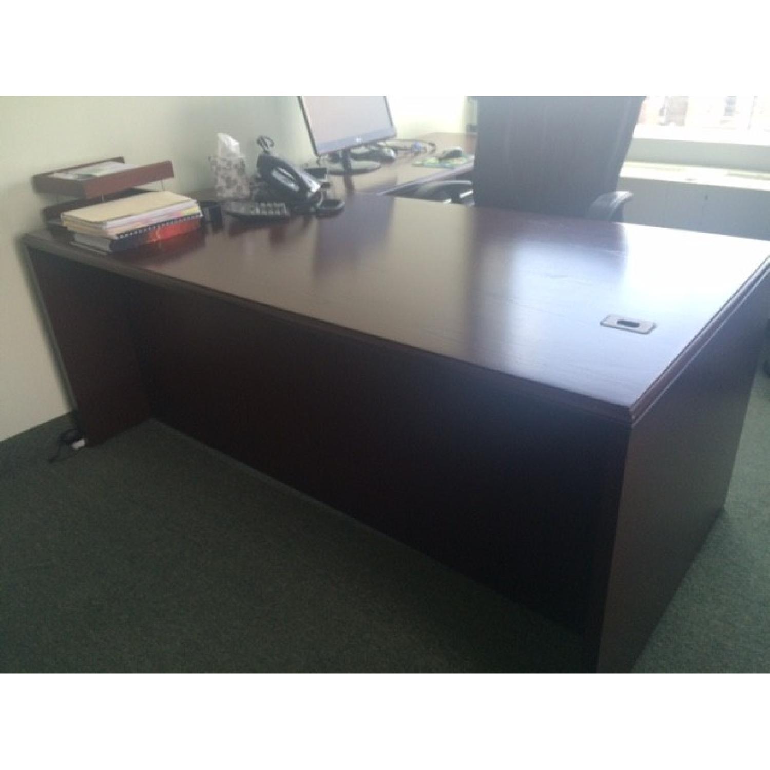 Mahogany Wood Office Desk - image-4