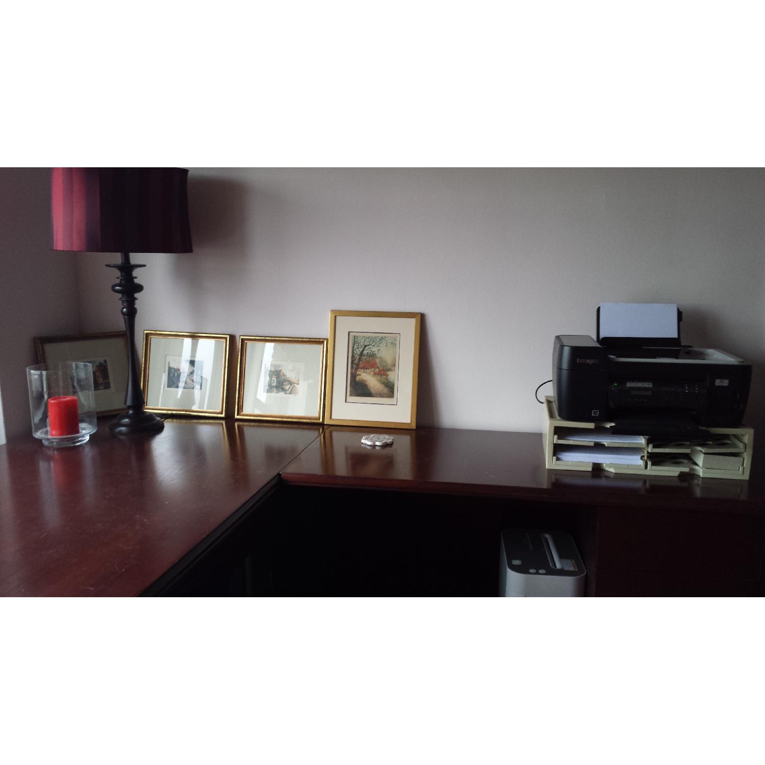 Mahogany Wood Office Desk - image-5