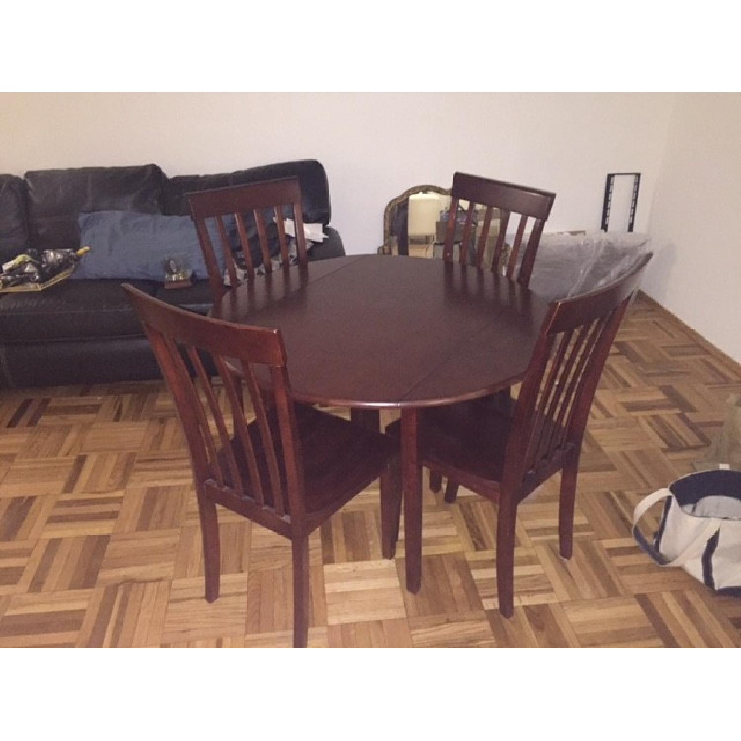 Bob's Wood Table w/ 4 Wood Chairs AptDeco
