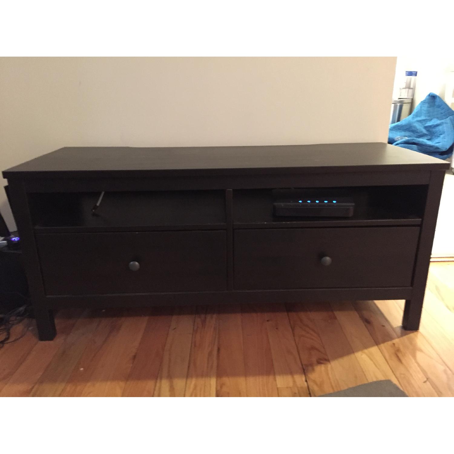 Ikea Hemnes TV Stand in Black/Brown AptDeco