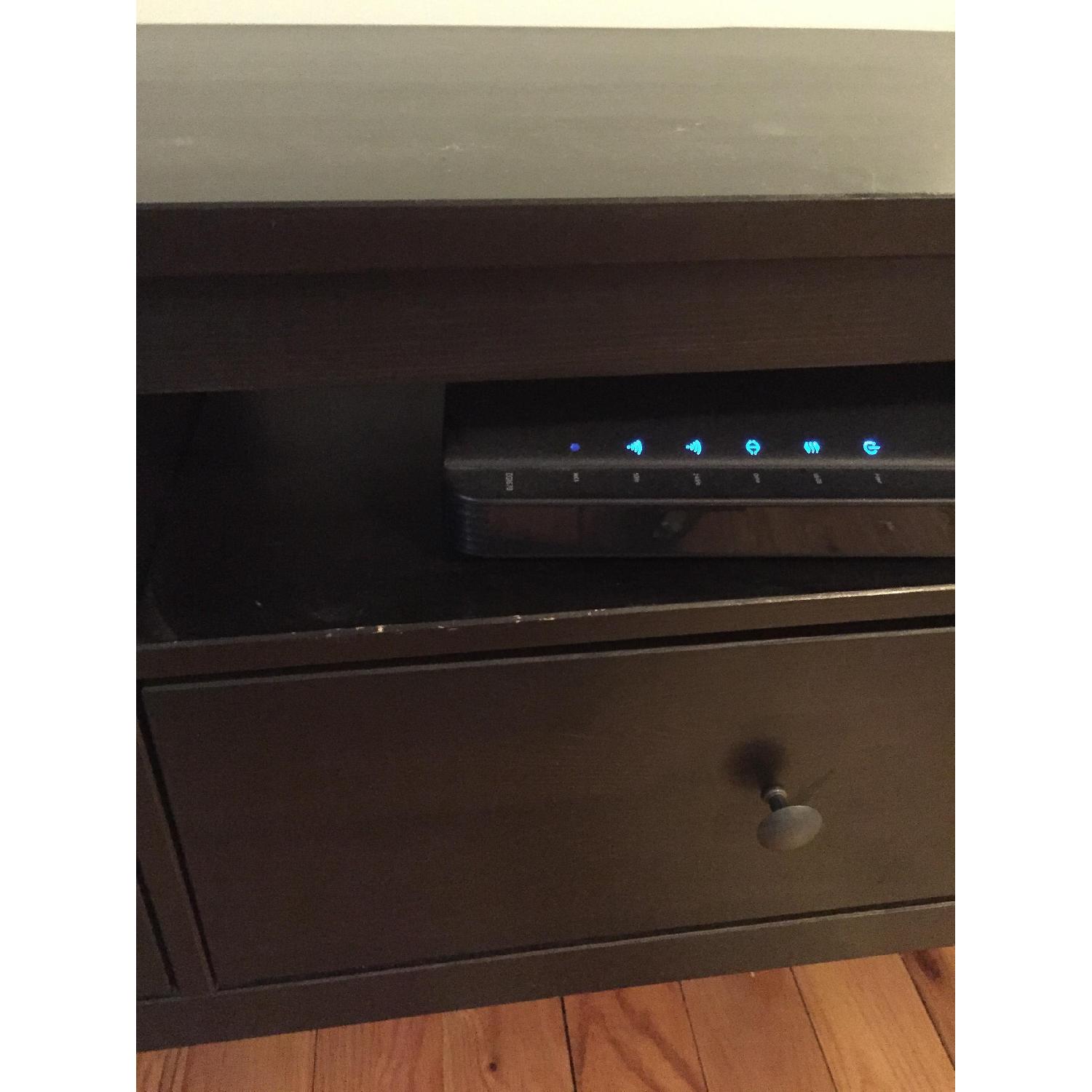 Ikea Hemnes TV Stand in Black/Brown - AptDeco
