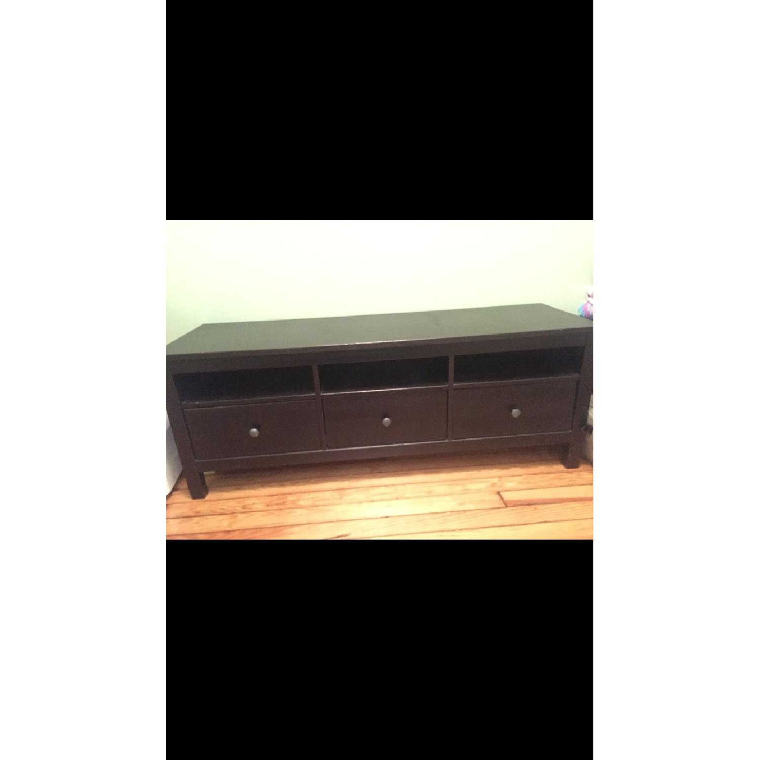 Ikea Black/Brown Entertainment Stand - image-1