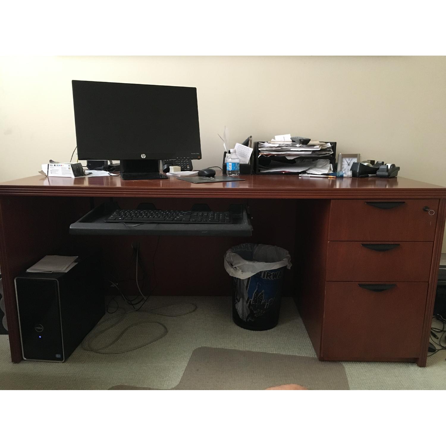 Dallek Desk + Matching File Cabinet - image-1