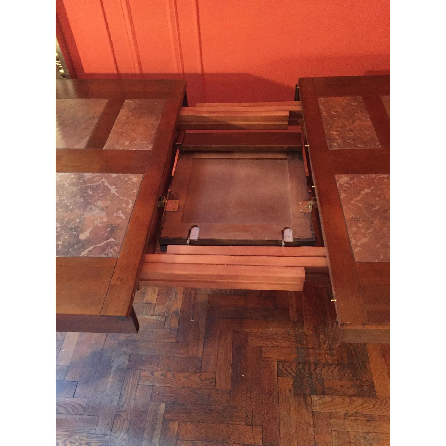 Wood & Stone Dining Table w/ 4 Chairs - image-5