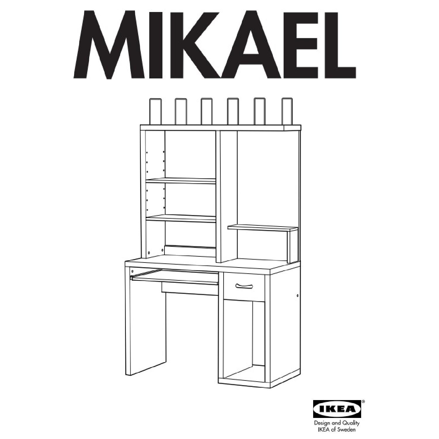 Ikea Mikael Computer Workstation in Black & White - image-1