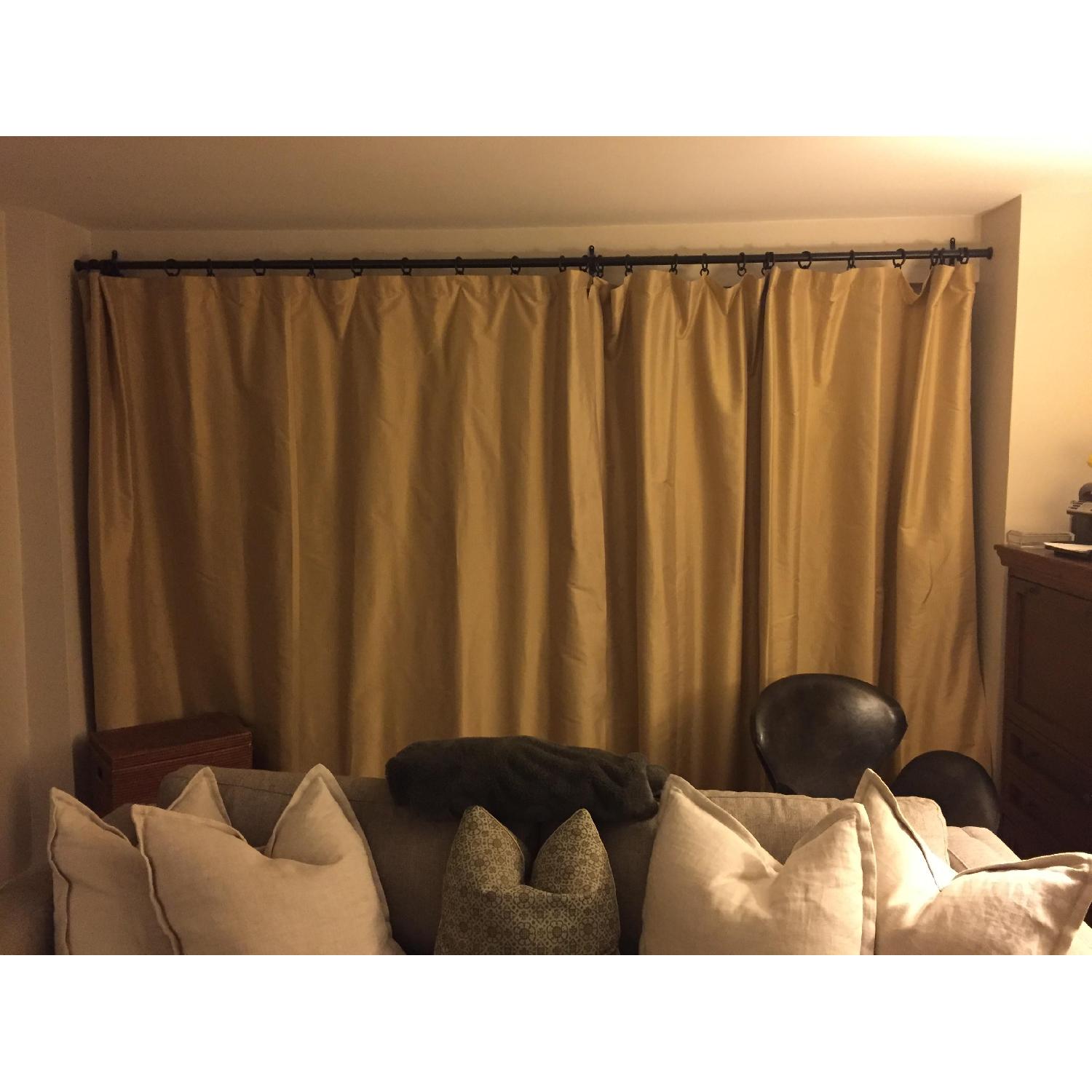 Restoration Hardware Thai Silk Tonal Stripe Drapery - Pair - image-1