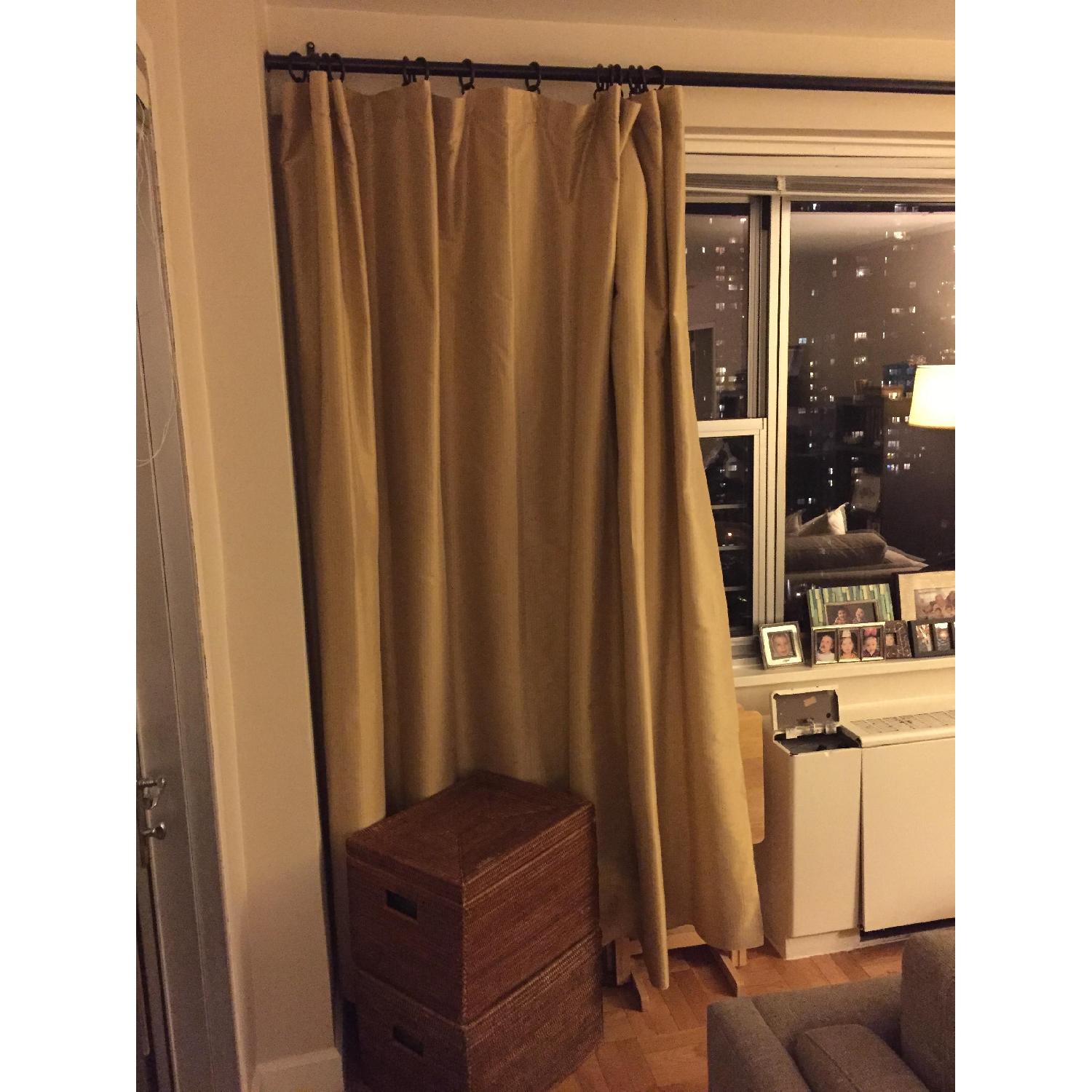 Restoration Hardware Thai Silk Tonal Stripe Drapery - Pair - image-2