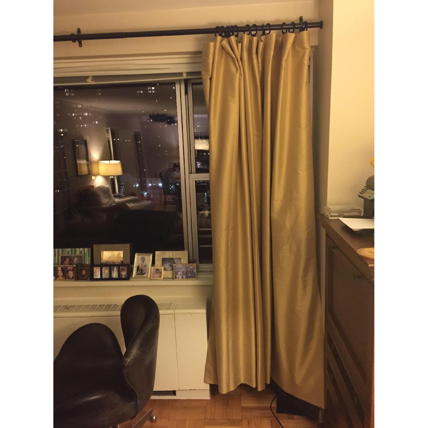 Restoration Hardware Thai Silk Tonal Stripe Drapery - Pair - image-3