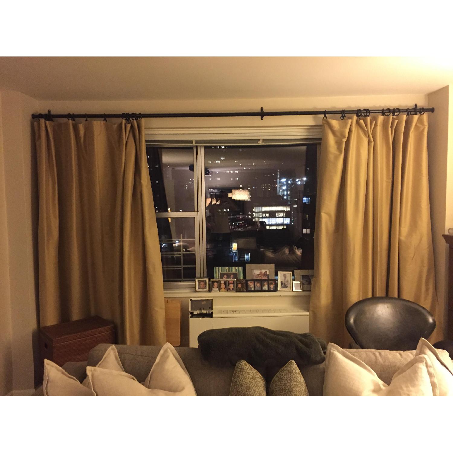 Restoration Hardware Thai Silk Tonal Stripe Drapery - Pair - image-6