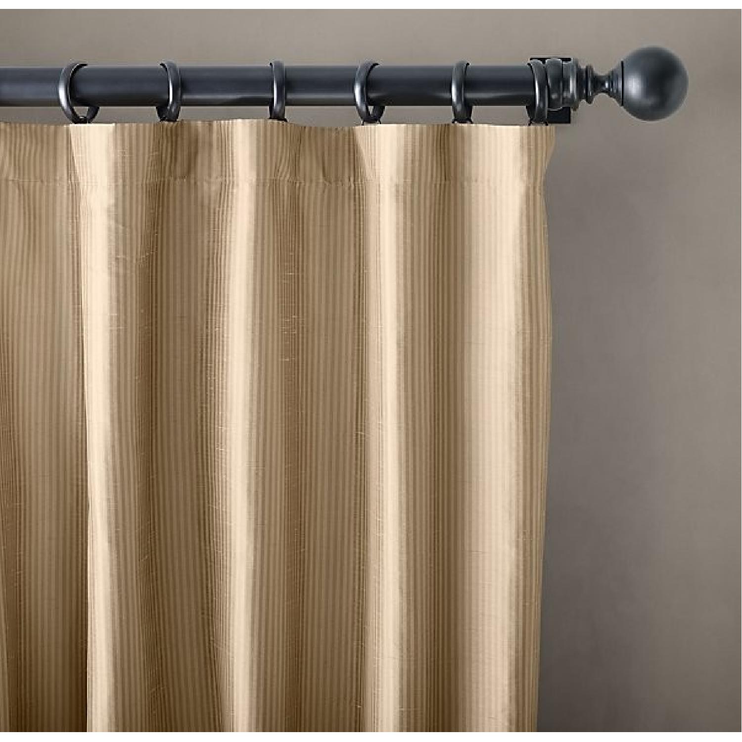 Restoration Hardware Thai Silk Tonal Stripe Drapery - Pair - image-8