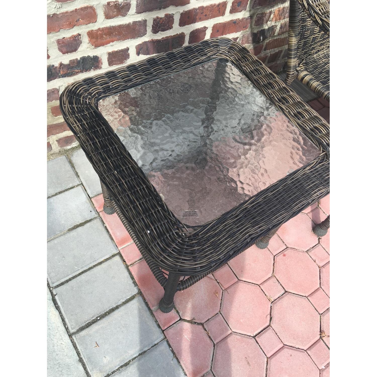 Lowes Wicker Outdoor Bench/Loveseat + End Table - image-1