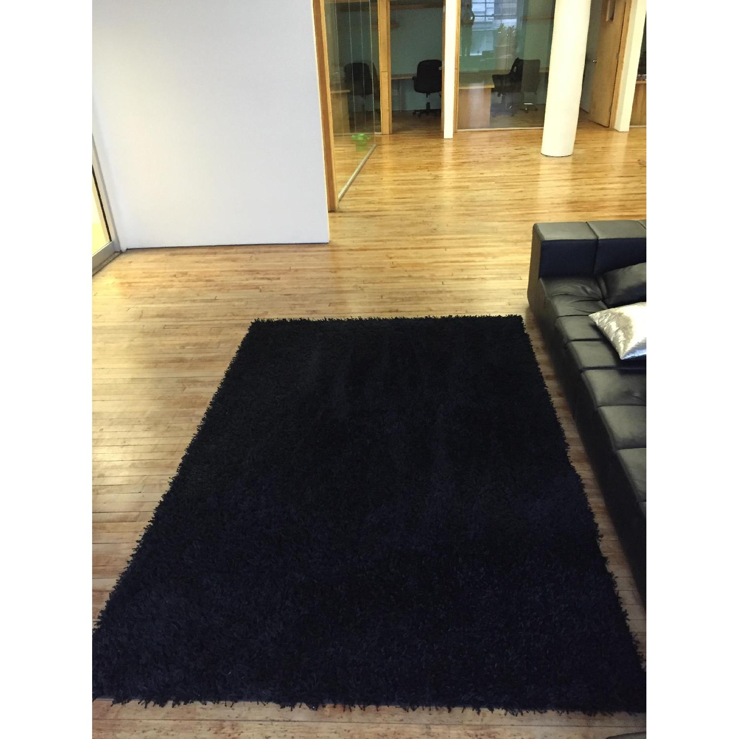 Modani Fluffy Contemporary Carpet in Black - 2 Available - image-2