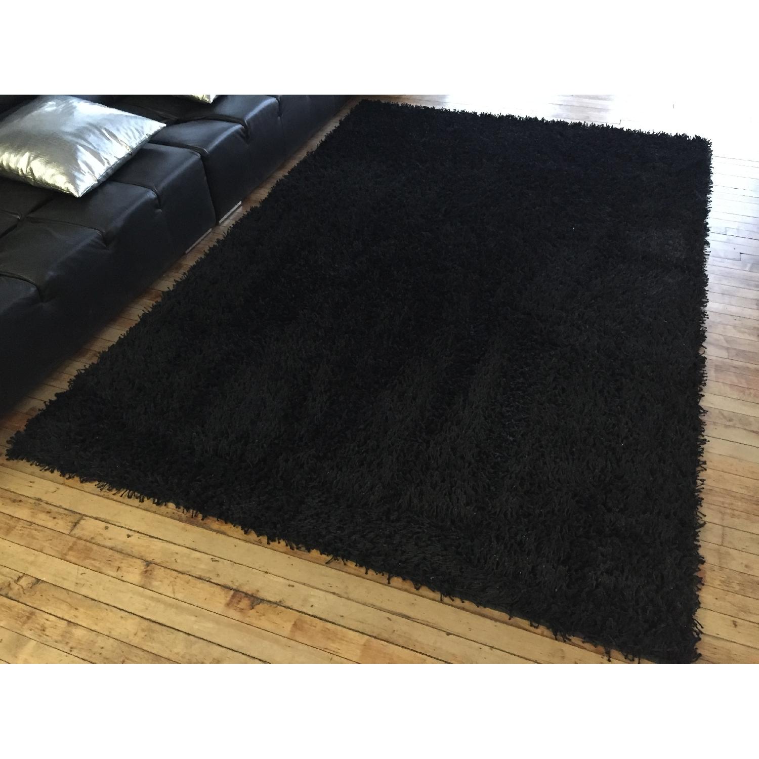 Modani Fluffy Contemporary Carpet in Black - 2 Available - image-3
