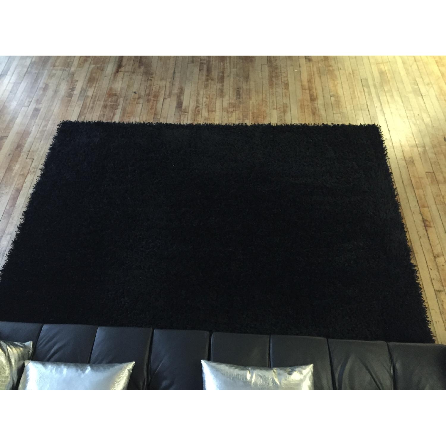 Modani Fluffy Contemporary Carpet in Black - 2 Available - image-4