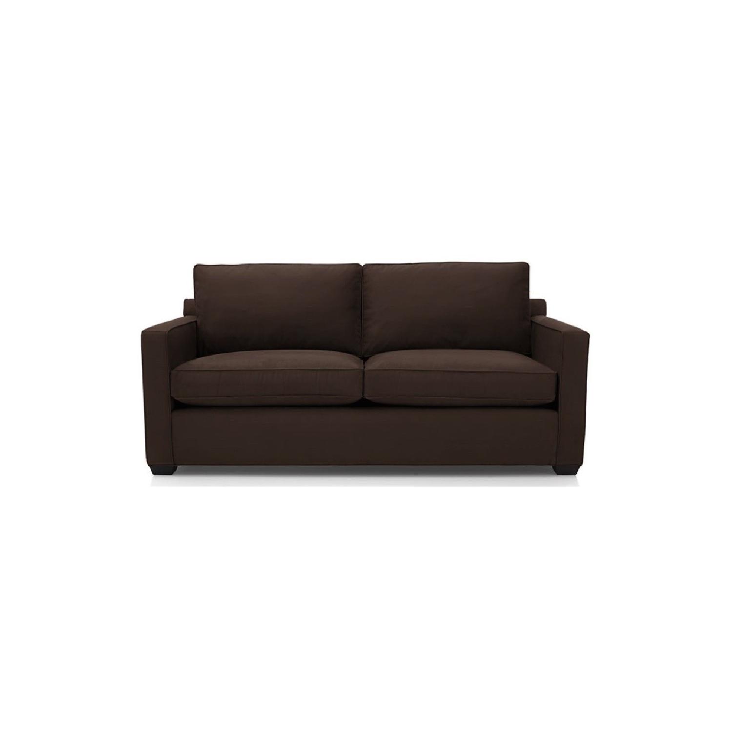 Crate & Barrel Davis Couch in Chocolate Brown - image-1