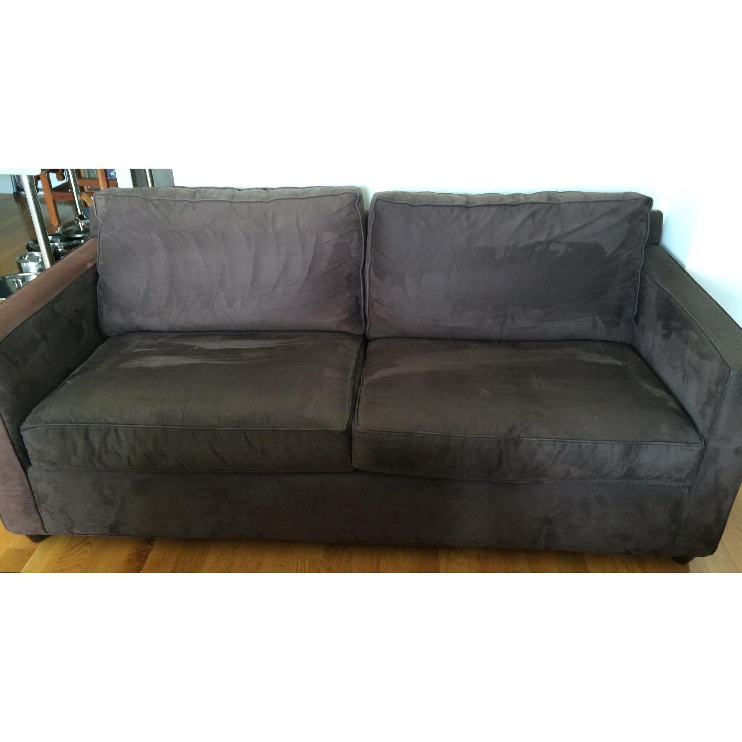 Crate & Barrel Davis Couch in Chocolate Brown - image-4