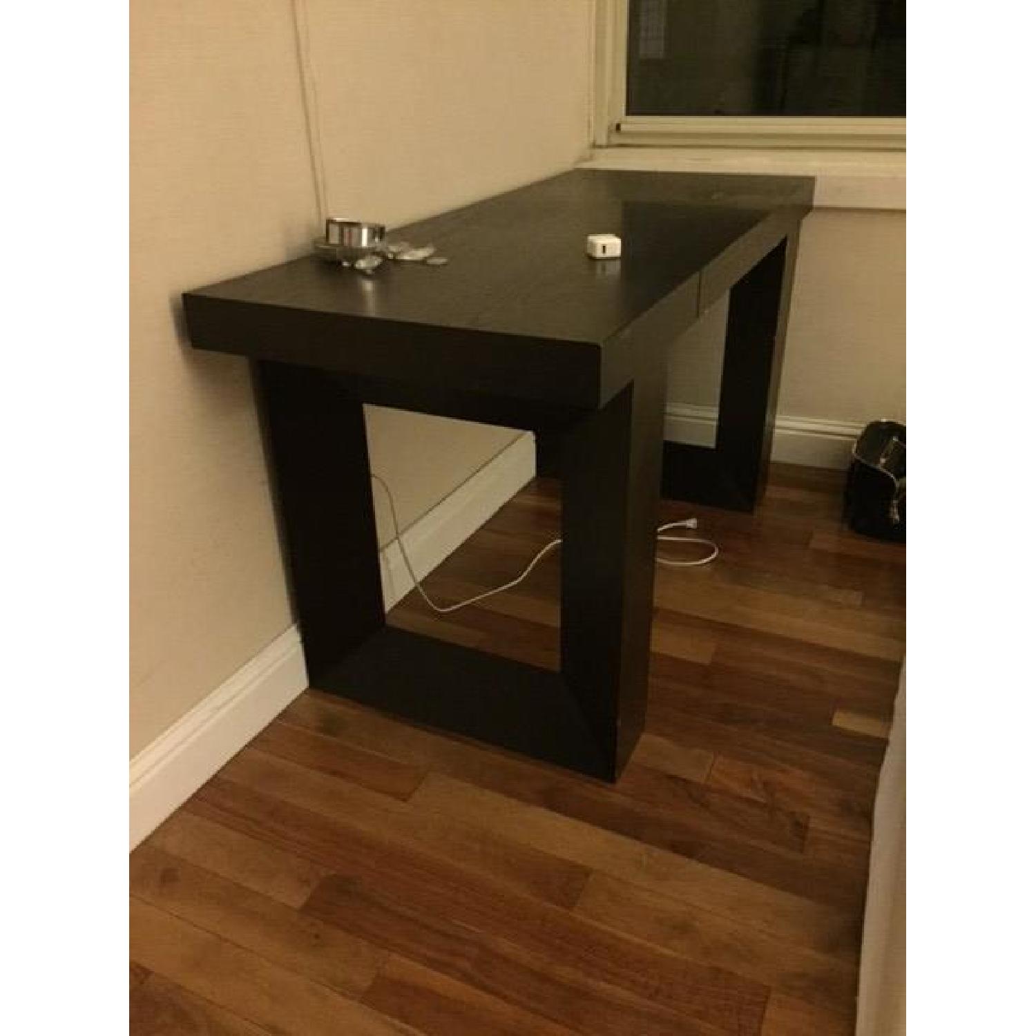 Crate & Barrel Solid Wood Black Desk AptDeco