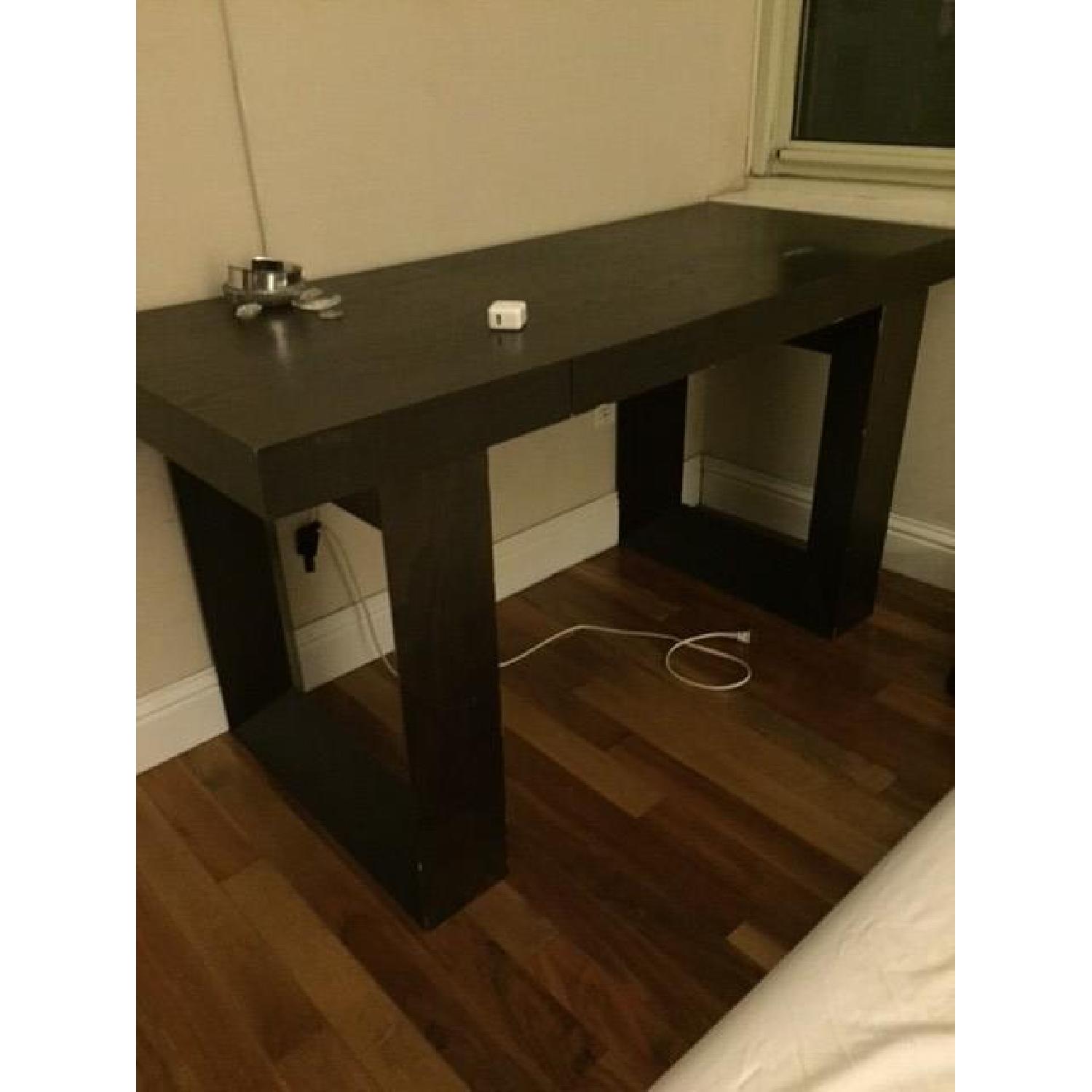 Crate & Barrel Solid Wood Black Desk - image-3