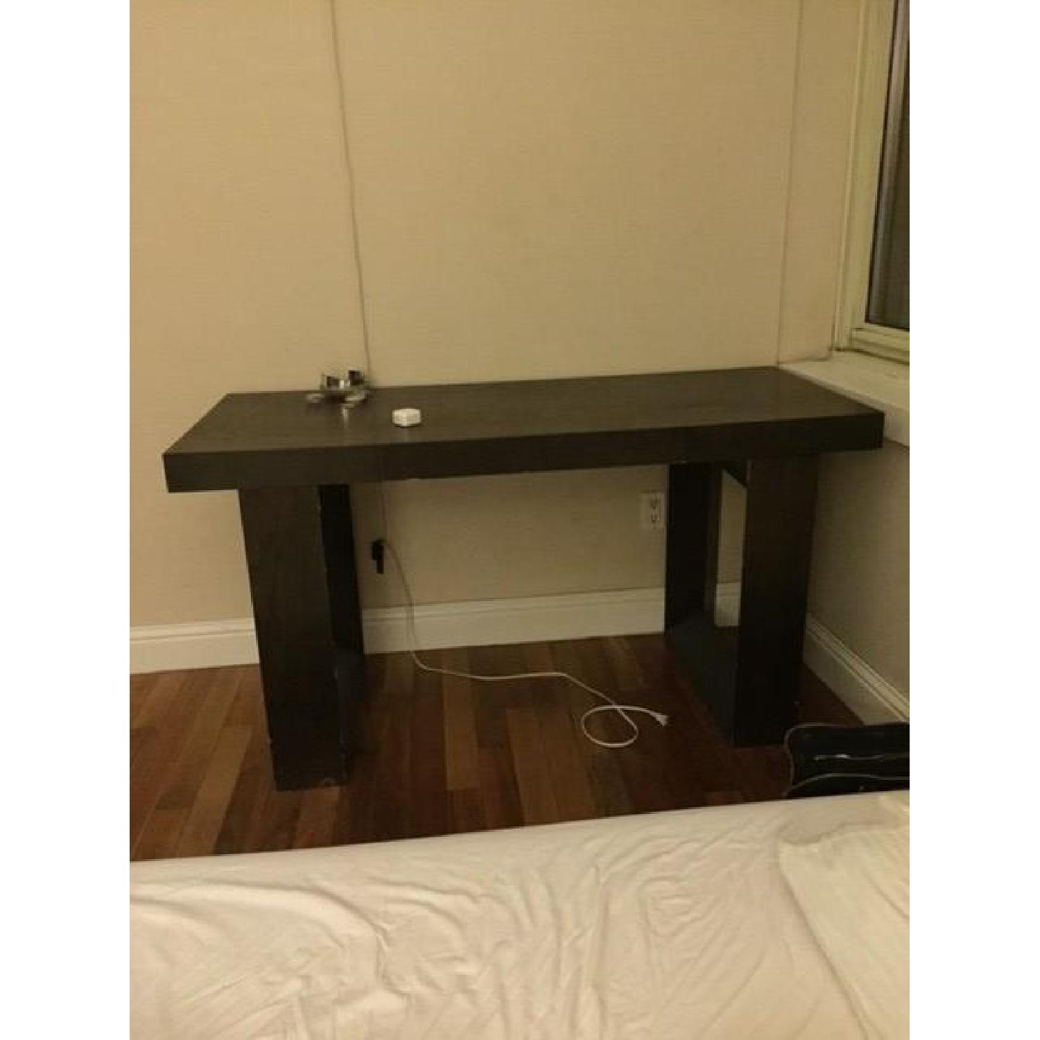 Crate & Barrel Solid Wood Black Desk - image-4