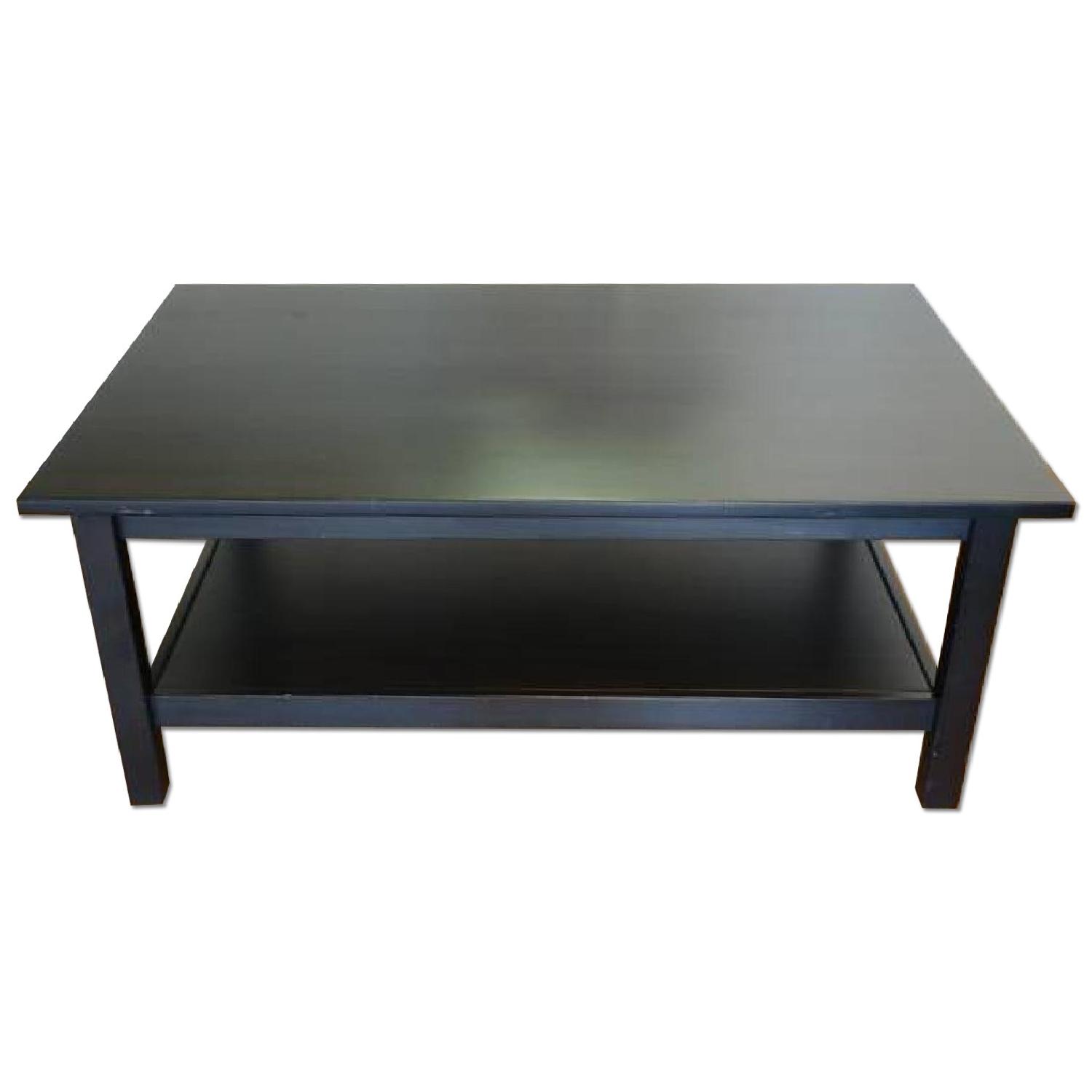 Ikea Hemnes Solid Black Brown Coffee Table AptDeco
