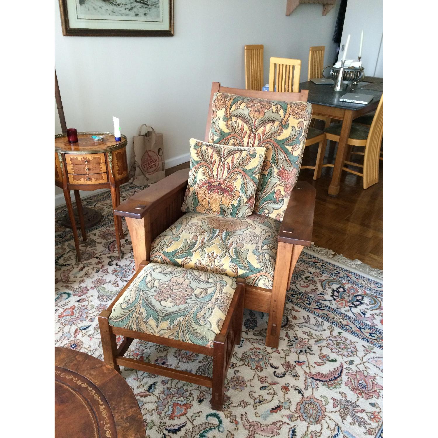 Stickley Audi & Co Reclining Arm Chair & Matching Ottoman - image-1