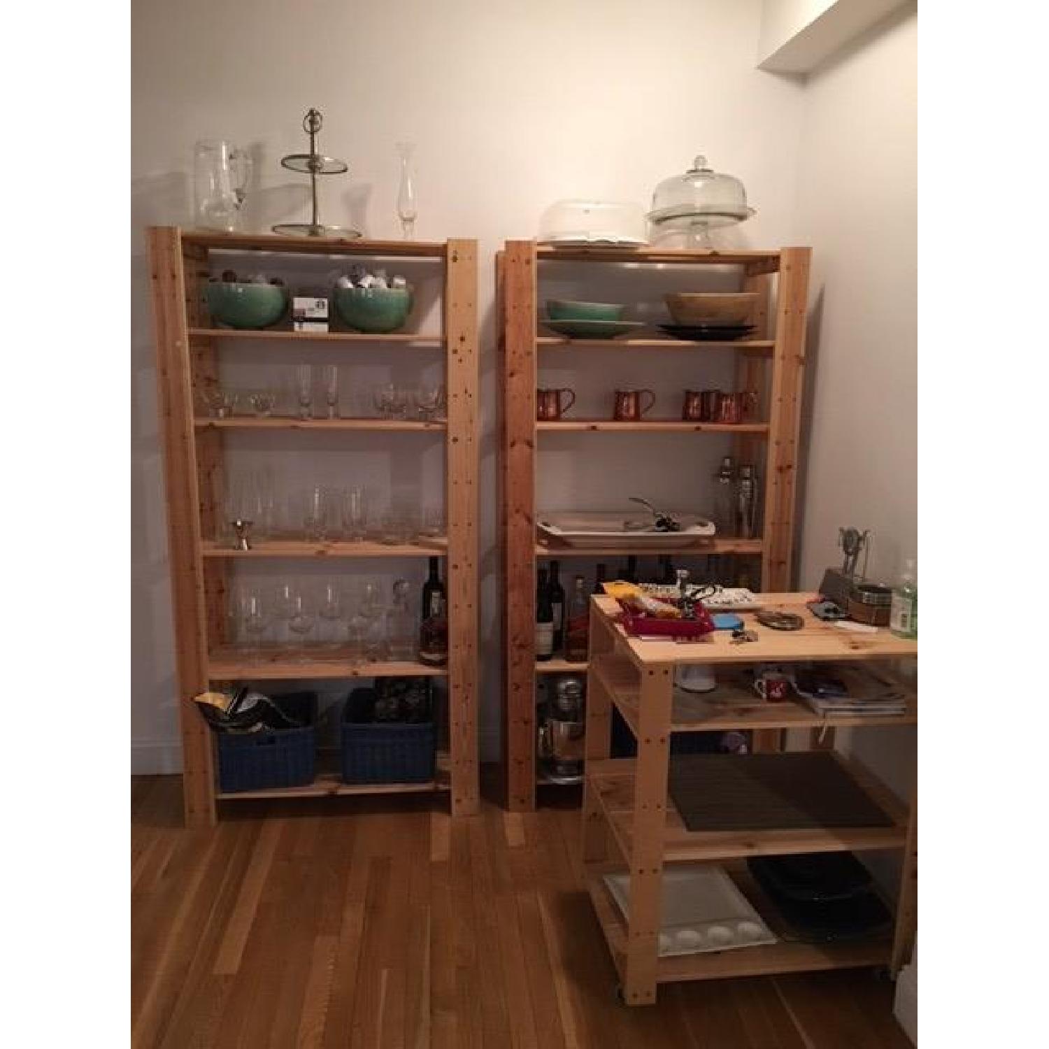 Williams-Sonoma Swedish Wood Shelving/Utility Cart with Wheels - image-1