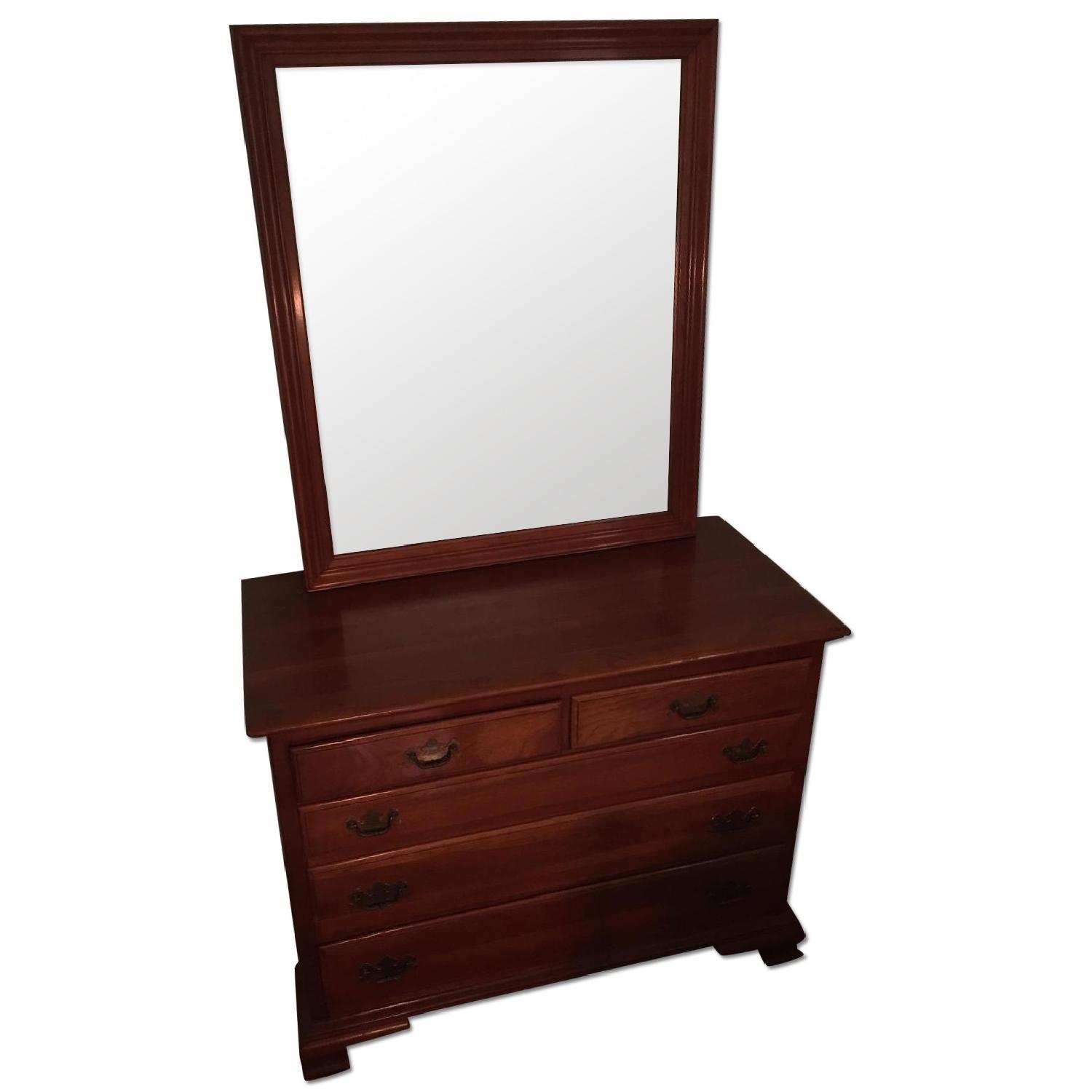 Vintage Kling Cherry Dresser w/ Mirror AptDeco