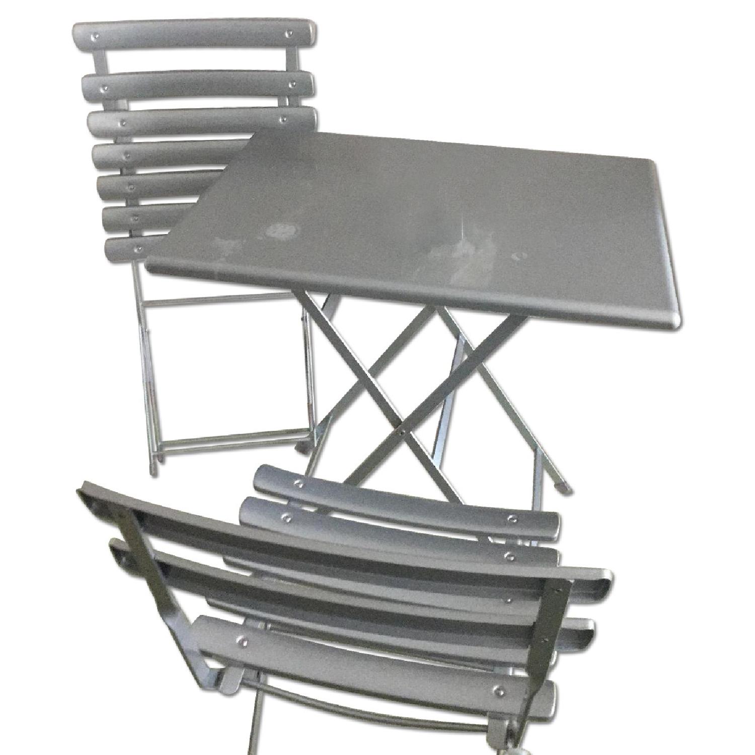 Design Within Reach Metal Folding Table w/ 3 Chairs AptDeco