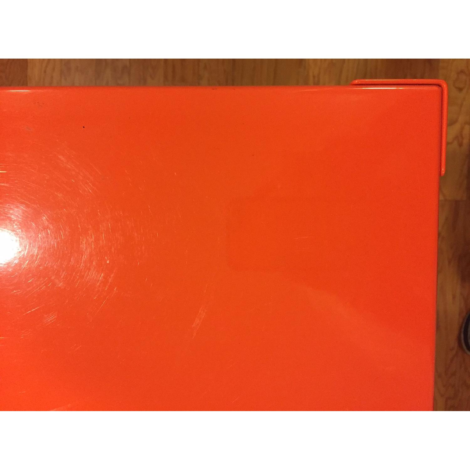 CB2 Go-Cart Bright Orange Rolling Console Table - image-4