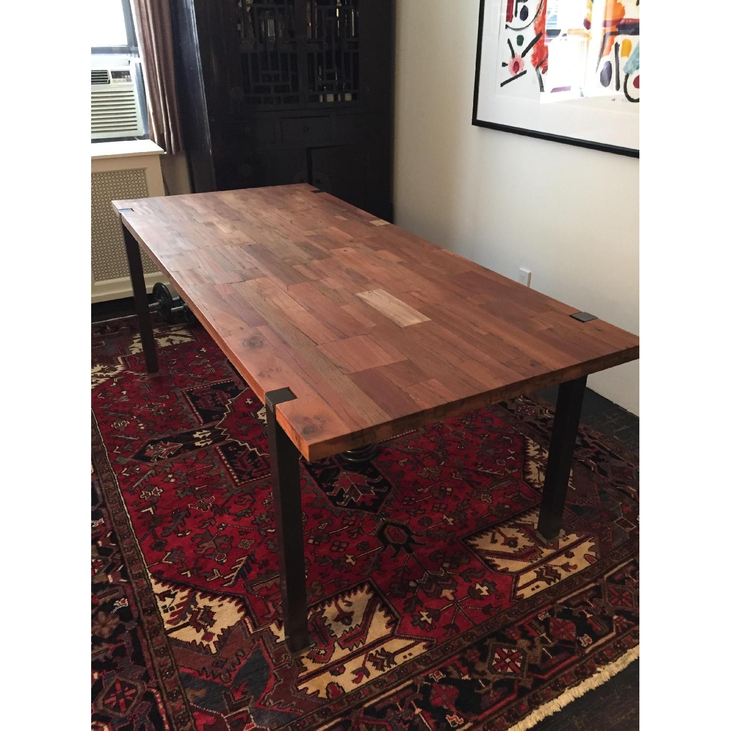 CB2 Wood & Steel Dining Table - image-1