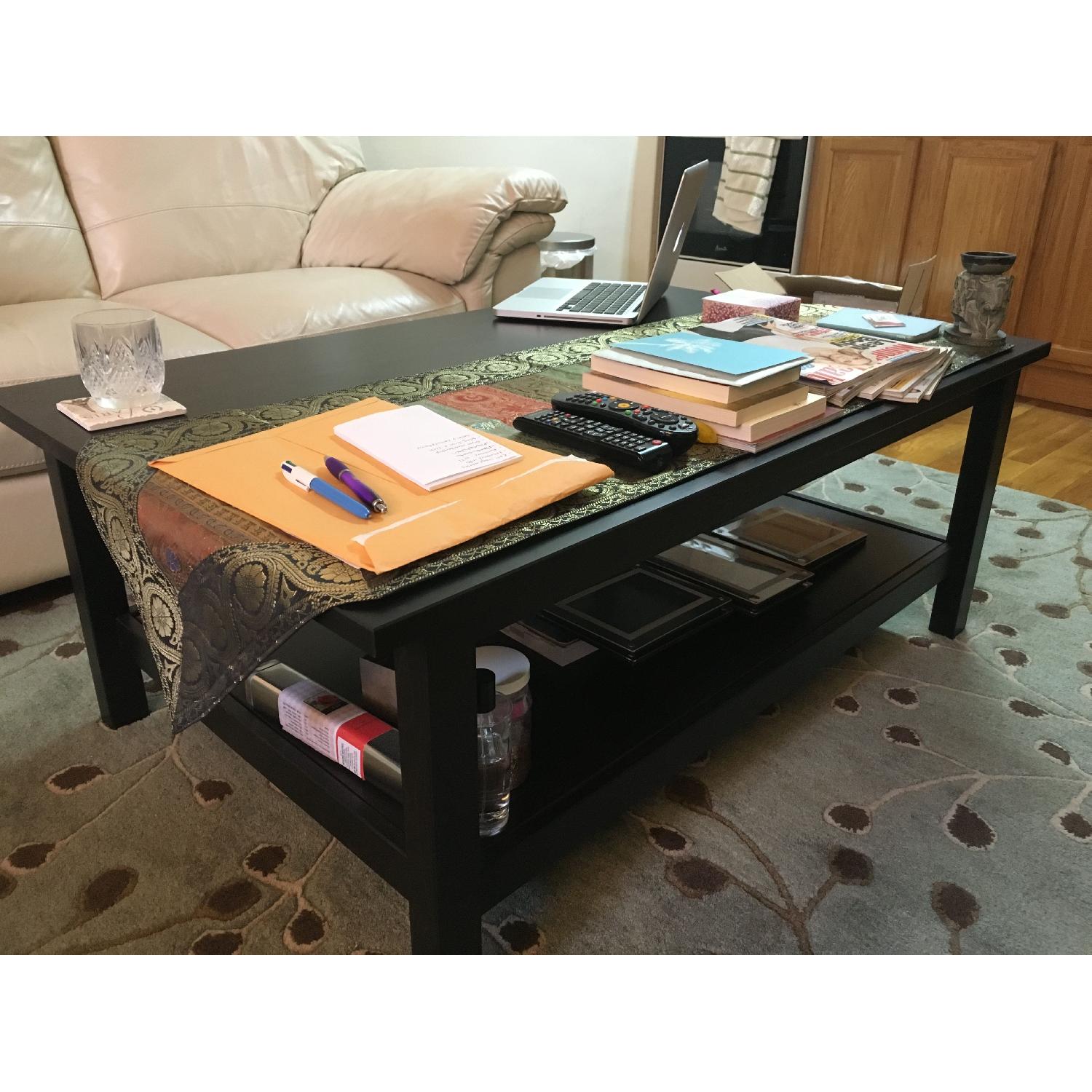 Ikea Black Coffee Table w/ Shelf - image-1