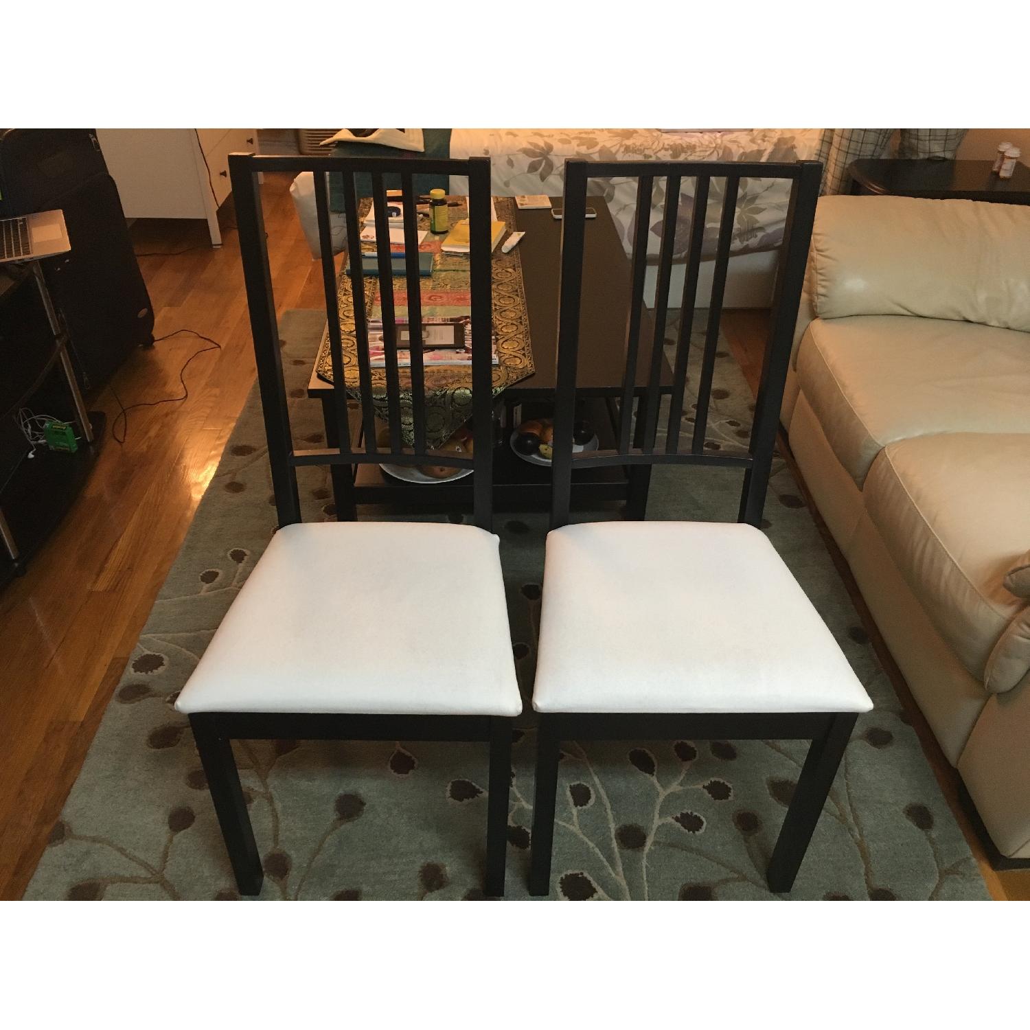 Ikea Black Chairs w/ Removable Covers - Pair - image-1