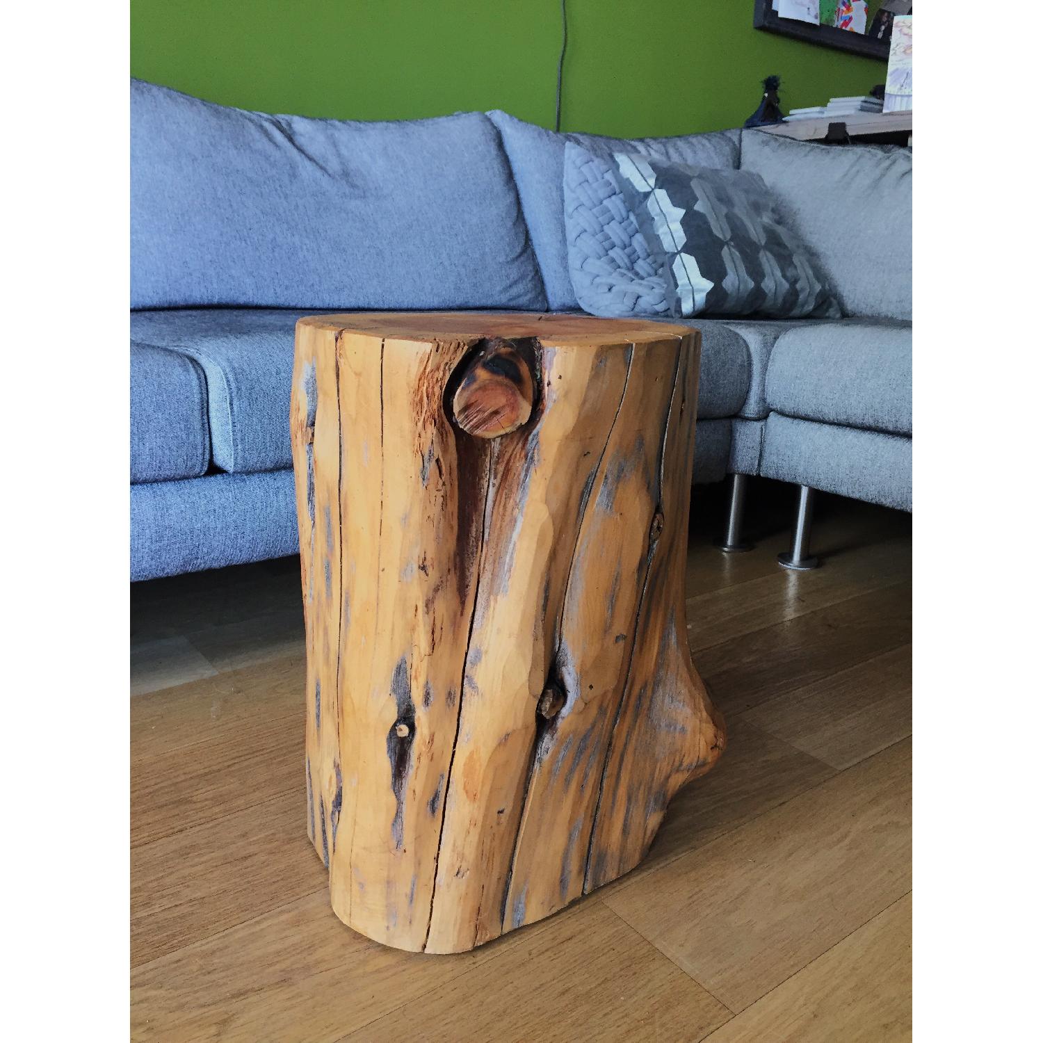 West Elm Natural Tree Stump Side Table AptDeco
